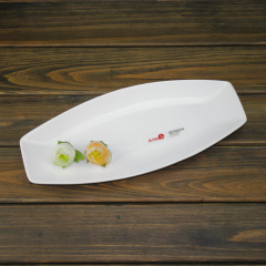 纯白陶瓷盘子酒店饭店餐具创意菜盘鱼盘寿司盘蛋糕盘小吃盘船型盘