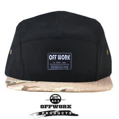 【OFFWORK】黑色全棉平沿帽 SNAPBACK可调节棒球帽男女青年嘻哈帽
