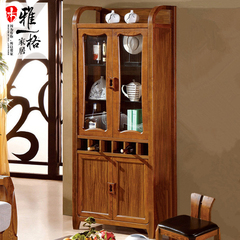 乌金木家具酒柜中南亚玻璃柜餐厅实木柜子中式实木套房茶水柜特价