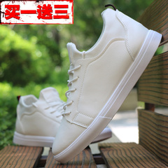 2016秋季白色小皮鞋韩版潮流青年板鞋内增高6cm软底休闲鞋男鞋子