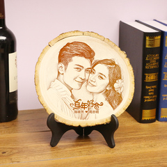 新年元旦男朋友生日礼物创意照片定制木刻画女送男生结婚纪念品