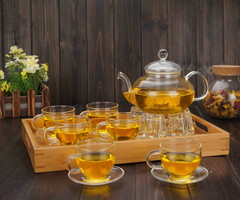 加热耐热玻璃茶具花果茶壶普洱功夫茶具过滤花茶器田园玻璃茶壶