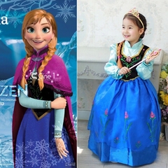 冰雪奇缘安娜公主裙儿童长袖迪士尼女童秋装万圣节艾莎爱莎连衣裙