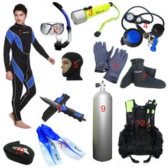 正品潜水装备全套套装 浮潜装备 长袖潜水服 脚蹼 呼吸管面镜