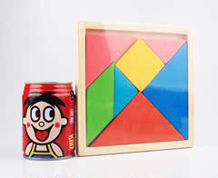 包邮 实木木制七巧板智力拼图 儿童七巧板形状认知益智玩具积木