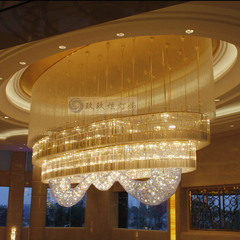 玖玖炫工程定制 酒店大堂水晶灯复式楼大厅吸顶灯金色大型水晶灯