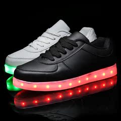 以希潮品新款正品led7彩儿童发光鞋男女特卖休闲运动鞋带USB充电
