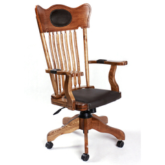 北美小镇 美式乡村 实木橡木 升降 电脑椅 办公椅 创意复古
