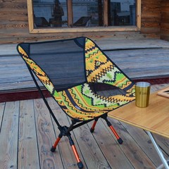 A韩国户外折叠椅超轻便携铝合金月亮椅多功能钓鱼凳可调节高度