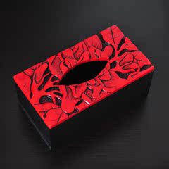 印家轩 中式创意树脂抽纸盒时尚复古典礼品实用花开富贵纸巾盒