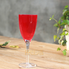 新品特价宝石红色敞口水晶玻璃红酒杯葡萄酒杯香槟杯白酒具高脚杯