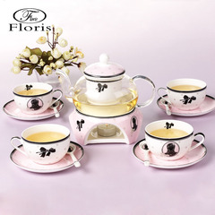 floris 创意花茶具陶瓷咖啡具咖啡杯套装欧式结婚生日茶壶茶杯子