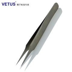 VETUS镊子 精细高精密高弹性防磁防酸不锈钢尖头镊子4-SA