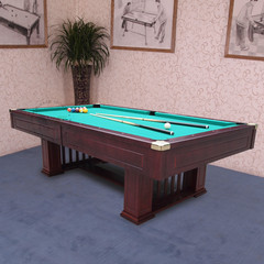 桌球台美式花式黑八台球桌家用台实木仿古可加餐桌会议桌标准乒乓
