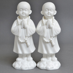 祈祷小和尚陶瓷娃娃摆件小沙弥小工艺品陶瓷公仔摆件小人物小摆设