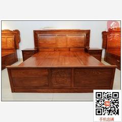 红木床 明清古典中式非洲花梨辉煌床 全实木雕花1.8米双人大床