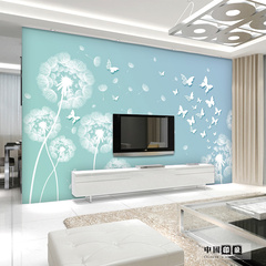 3d电视背景墙纸壁画 简约现代卧室客厅无纺布无缝墙布壁布 蝴蝶花