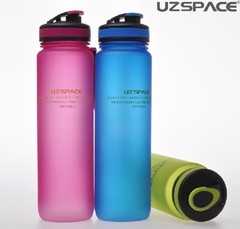 正品优之 水杯 磨砂炫彩太空杯带盖大容量户外运动水壶1L不含BPA