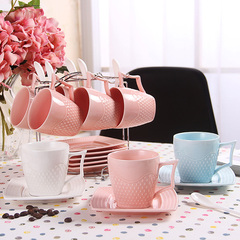 包邮欧式杯子陶瓷咖啡杯下午茶套装创意杯具茶具带碟子架子