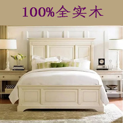 欧式实木床双人床现代中式实木床美式1.8米婚床高箱成人床公主床