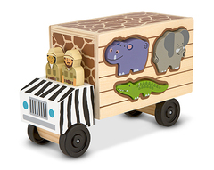 精品木质仿真动物配对运输玩具车婴幼儿早教益智儿童玩具3-5周岁