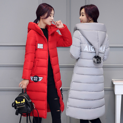 2016新款韩版大码收腰加厚修身棉衣女中长款连帽保暖冬装女装外套