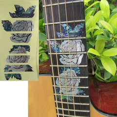 玫瑰  指板贴纸吉他琴颈旋钮雕花贝壳吉他镶嵌吉他护板吉他配件