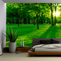 现代中式客厅电视墙沙发背景 大型3D墙纸壁画壁纸 大自然立体墙画