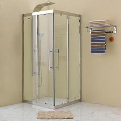 高档一字型304不锈钢淋浴房隔断推拉移门钢化玻璃卫生间浴室屏风