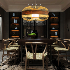 创意东南亚餐厅吊灯酒店卧室房间灯现代简约个性茶室手工竹丝吊灯