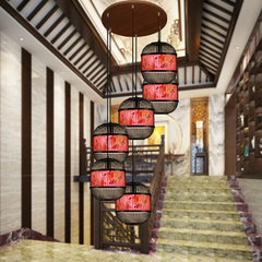 中式小吊灯 仿古羊皮餐厅灯古典茶楼走廊过道灯笼 东南亚床头灯具
