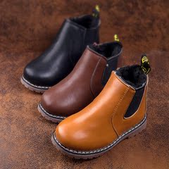 2016冬季新款儿童鞋韩版女童马丁靴男童低筒短靴复古棉靴女童皮靴
