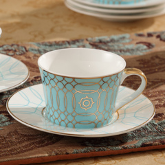 欧式高档陶瓷咖啡杯碟带勺子套装三件套创意简约家用茶杯花茶杯