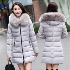 2016冬季新款韩版修身羽绒棉服女中老年中长款大码加厚妈妈装外套