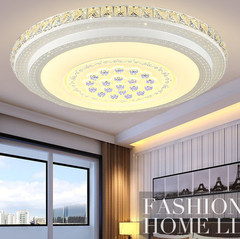 圆形led客厅灯大气水晶吸顶灯具大厅温馨卧室灯现代简约无极调光
