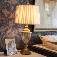 台灯卧室美式简约奢华玻璃水晶现代客厅装饰婚庆温馨欧式床头台灯