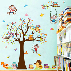 动漫卡通树屋可移除墙贴儿童房装饰品贴画客厅卧室温馨背景墙贴纸