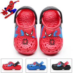 蜘蛛侠儿童洞洞鞋夏宝宝1-3岁男童拖鞋小童沙滩凉鞋鞋包头防滑软