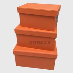 新款橙色收纳盒样板房橙色收纳箱衣帽间装饰箱橱窗道具箱