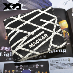 潮牌Mackar短款男士钱包青年日韩版潮学生个性创意青少年钱夹X-力
