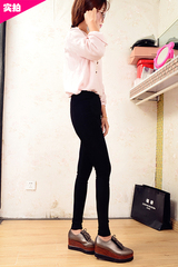 紧身裤春装新款女装2016韩版超显瘦弹力紧身外穿打底裤薄款黑色潮