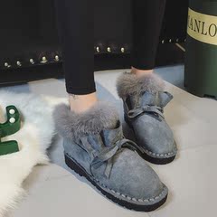 雪地靴2016新款冬季加厚加绒平底短靴学生鞋毛毛鞋韩版保暖棉鞋女