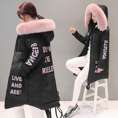 韩国2016新款冬装棉服中长款大毛领棉袄加厚防寒女装学生棉衣外套