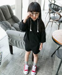 秋装新品韩版女童中小童卫衣 短裙运动休闲两件套装