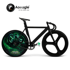 Aoeagle/奥伊格 铝合金肌肉竞速死飞自行车 魔兽LED夜光轮 可定制