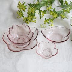 那些时光日式碗碟樱花玻璃碗小碟子味碟盘沙拉碗水果甜品碗盘餐具