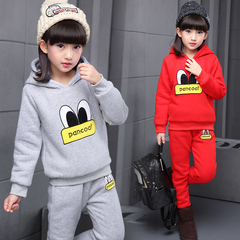 童装女童秋冬装2016新款韩版儿童休闲套装加棉加厚加绒大童两件套