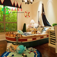 乐居贝贝地中海欧式美式简约实木床儿童床创意家具船型床储物船床