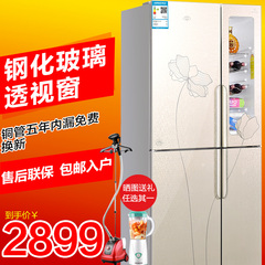 尊贵 BCD-358C透视窗对开四门电冰箱 家用铜管冰箱大容量节能静音