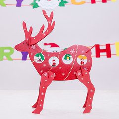 木质驯鹿圣诞节装饰品酒店商场橱窗多多圣诞场景布置回头鹿摆件